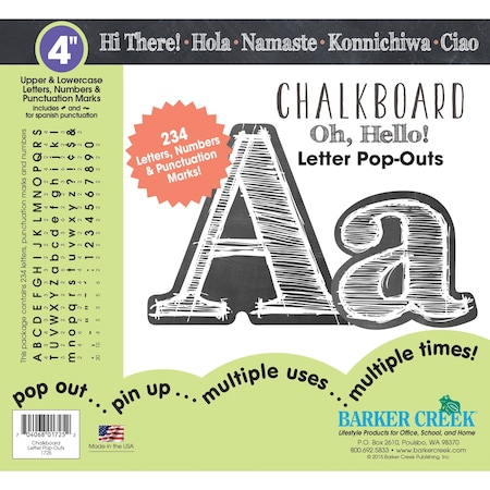 Barker Creek Chalkboard 4" Letter Pop-Outs, 234 Characters/Set 1725